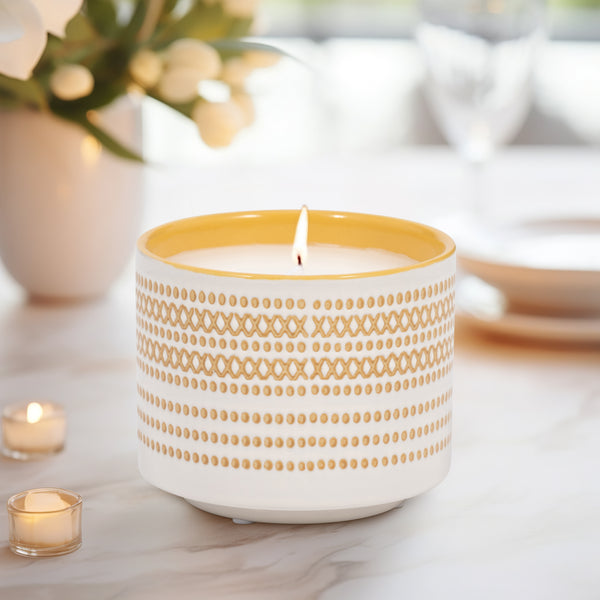 5" 15oz X Dots Citro Candle, Yellow