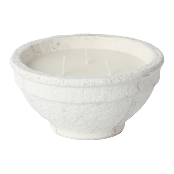 8" 16 Oz Spiced Cranberry Bowl Candle, White