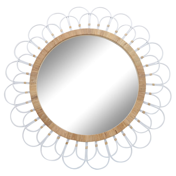 36" Daisy Wall Mirror, White