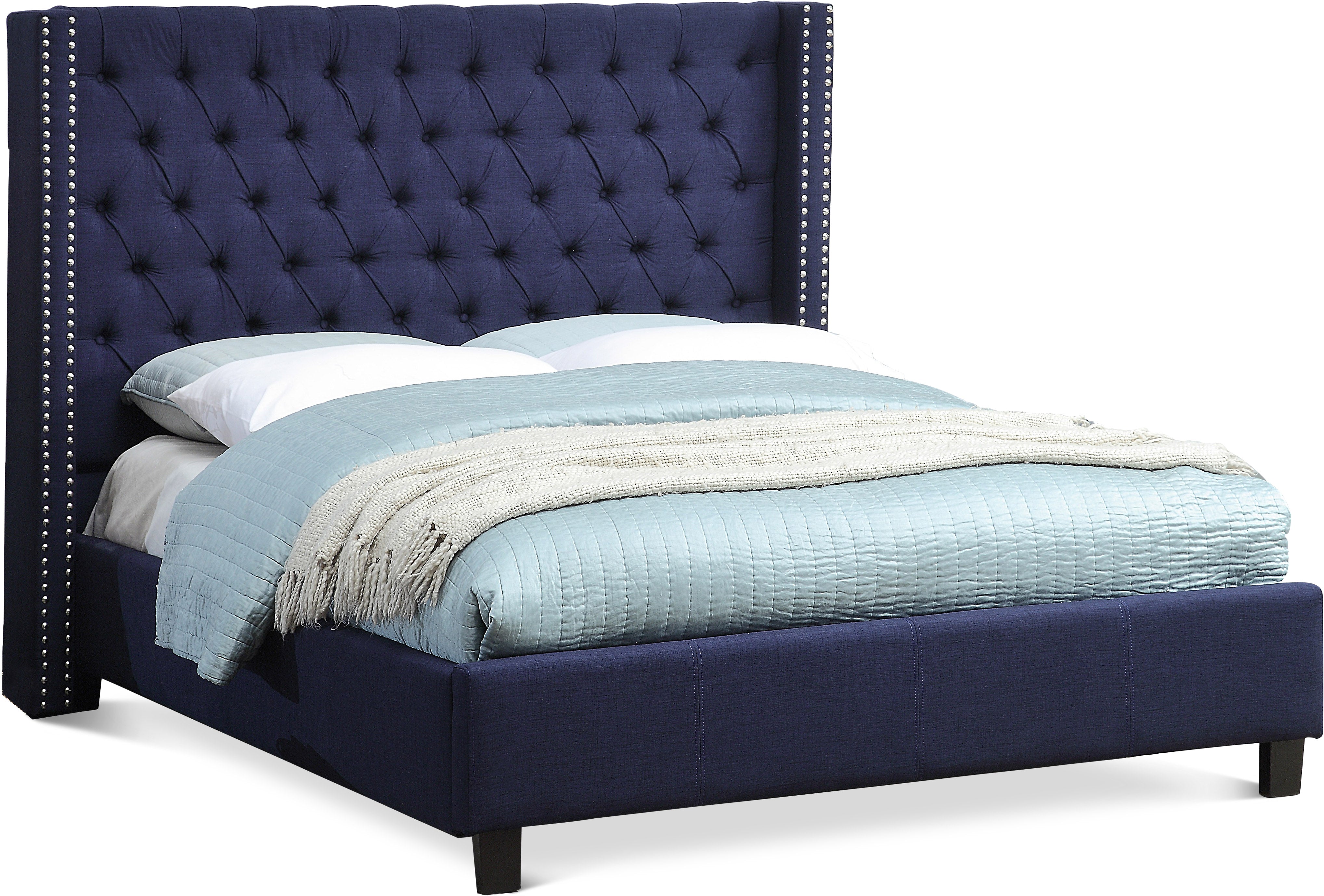 Ashton Navy Linen Textured Full Bed