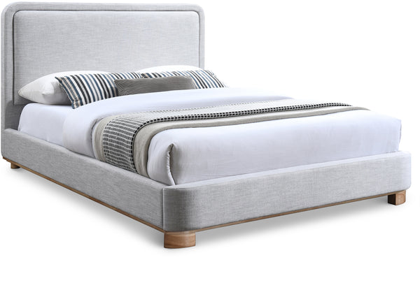 Nolita Grey Linen Textured Fabric King Bed