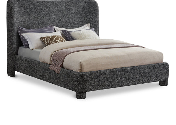 Penny Black Polyester Fabric Queen Bed