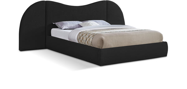 Everest Black Boucle Fabric Queen Bed (3 Boxes)