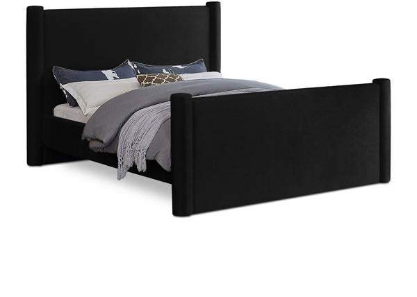 Elias Black Velvet King Bed