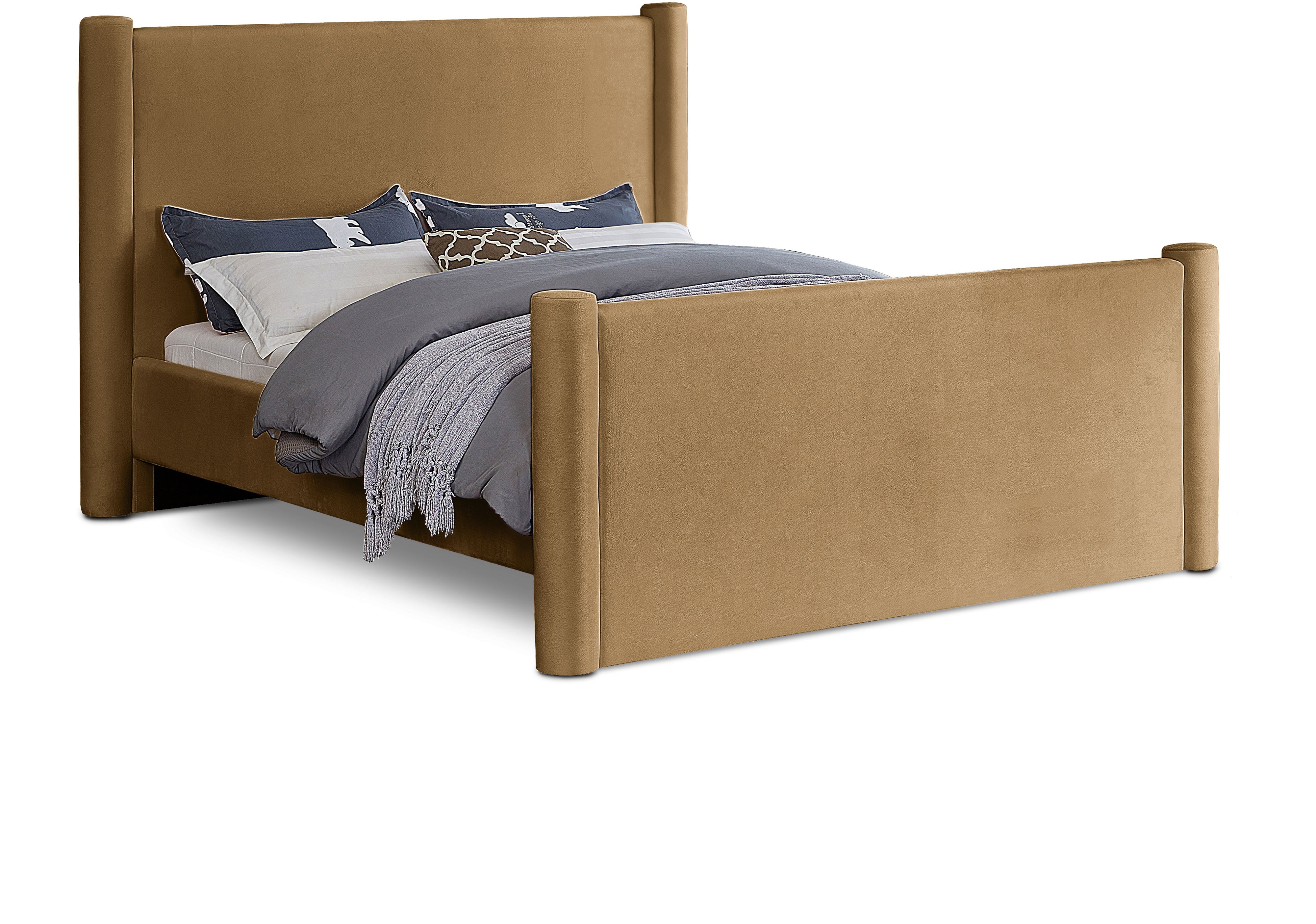 Elias Saddle Velvet King Bed