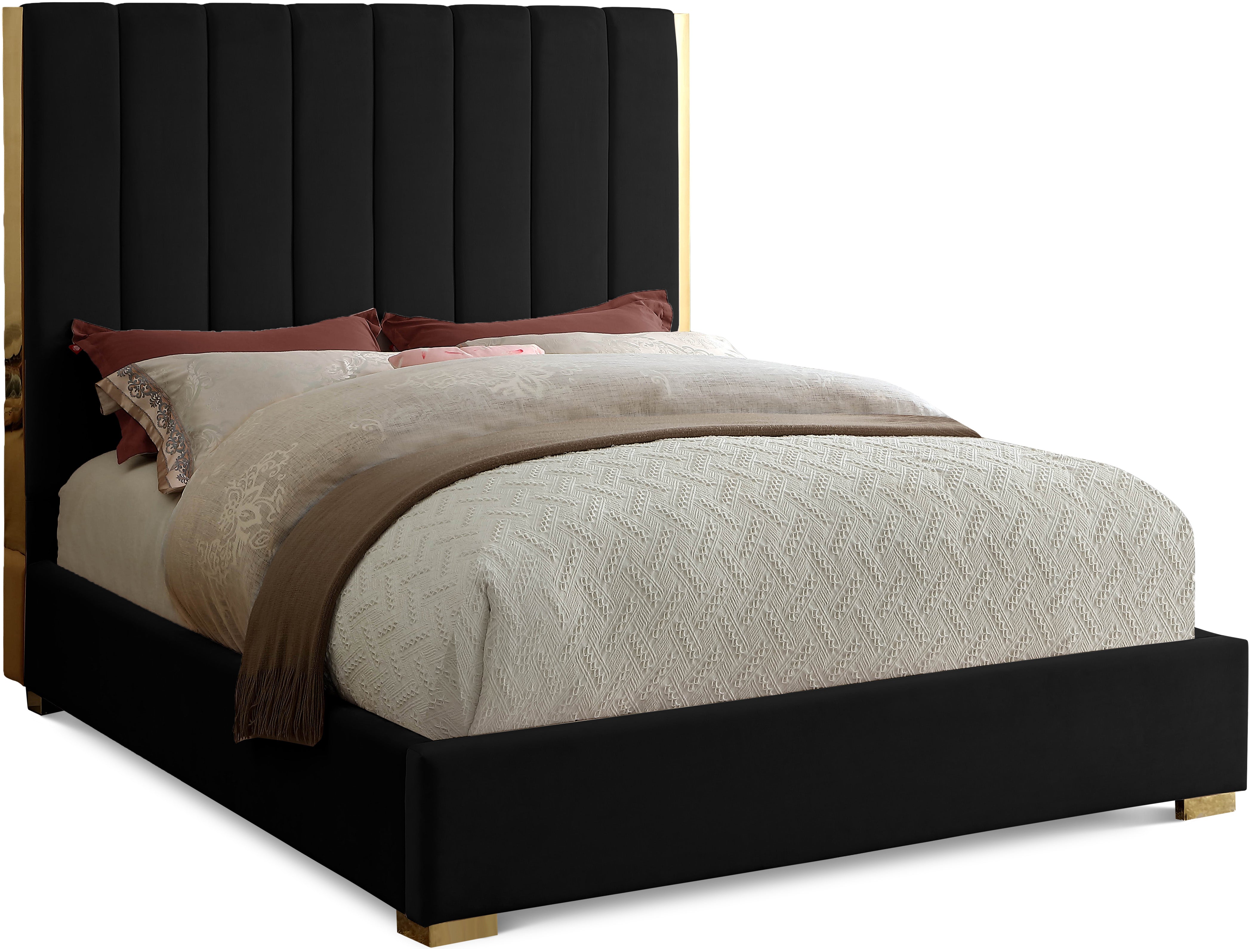 Becca Black Velvet King Bed