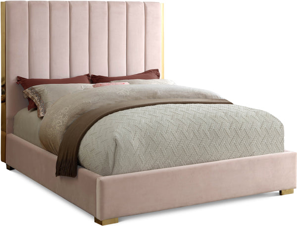 Becca Pink Velvet King Bed