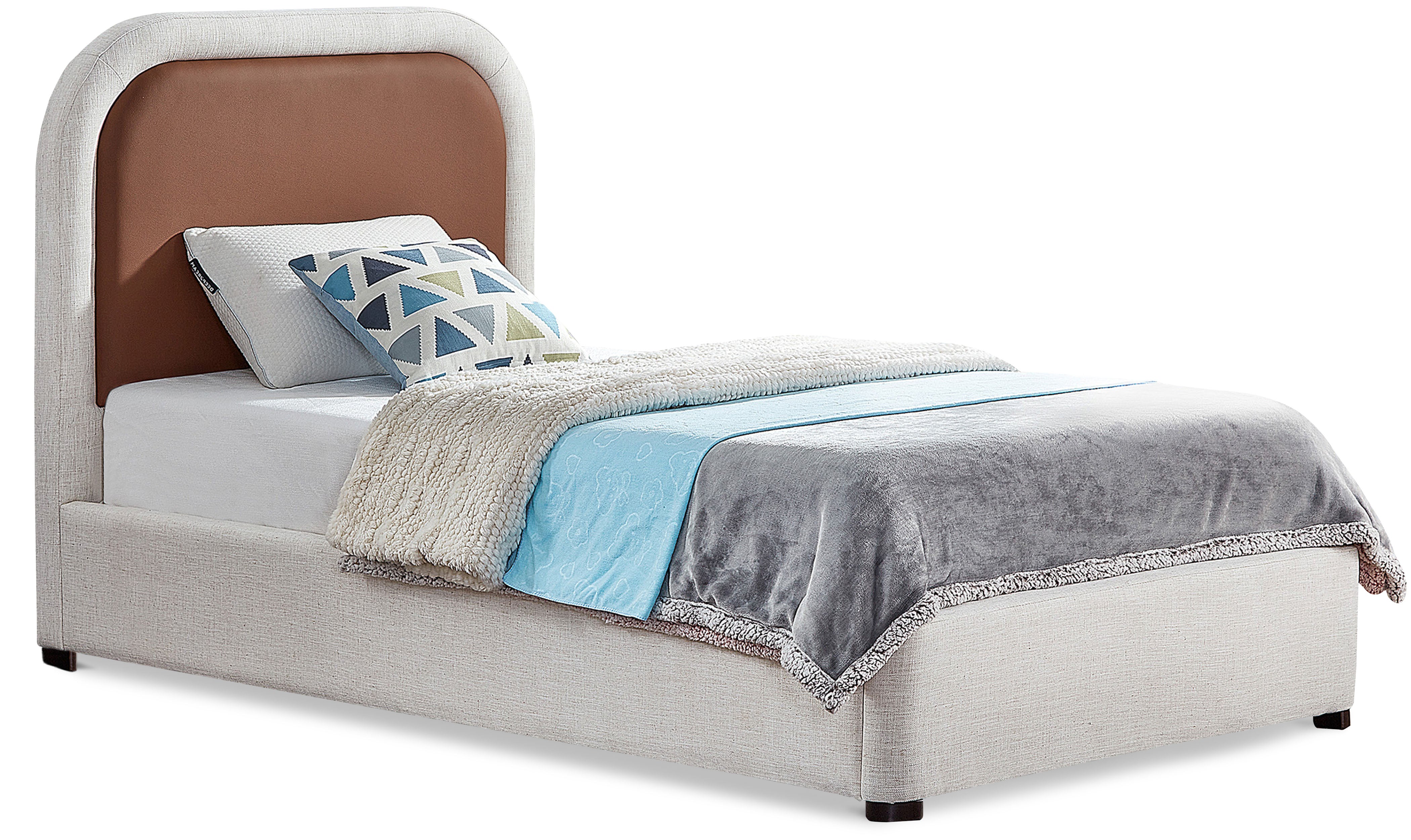 Blake Brown Vegan Leather Twin Bed