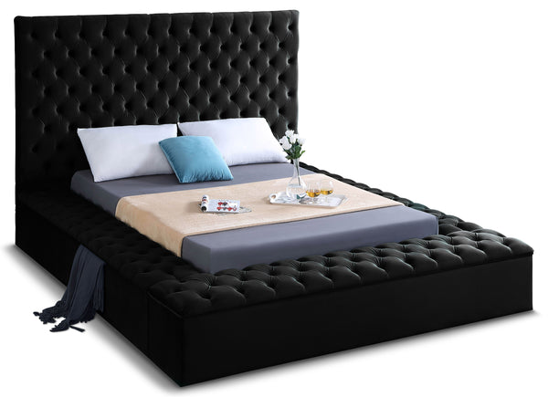 Bliss Black Velvet Full Bed (3 Boxes)