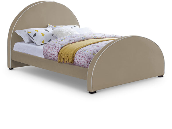 Brody Beige Velvet Full Bed