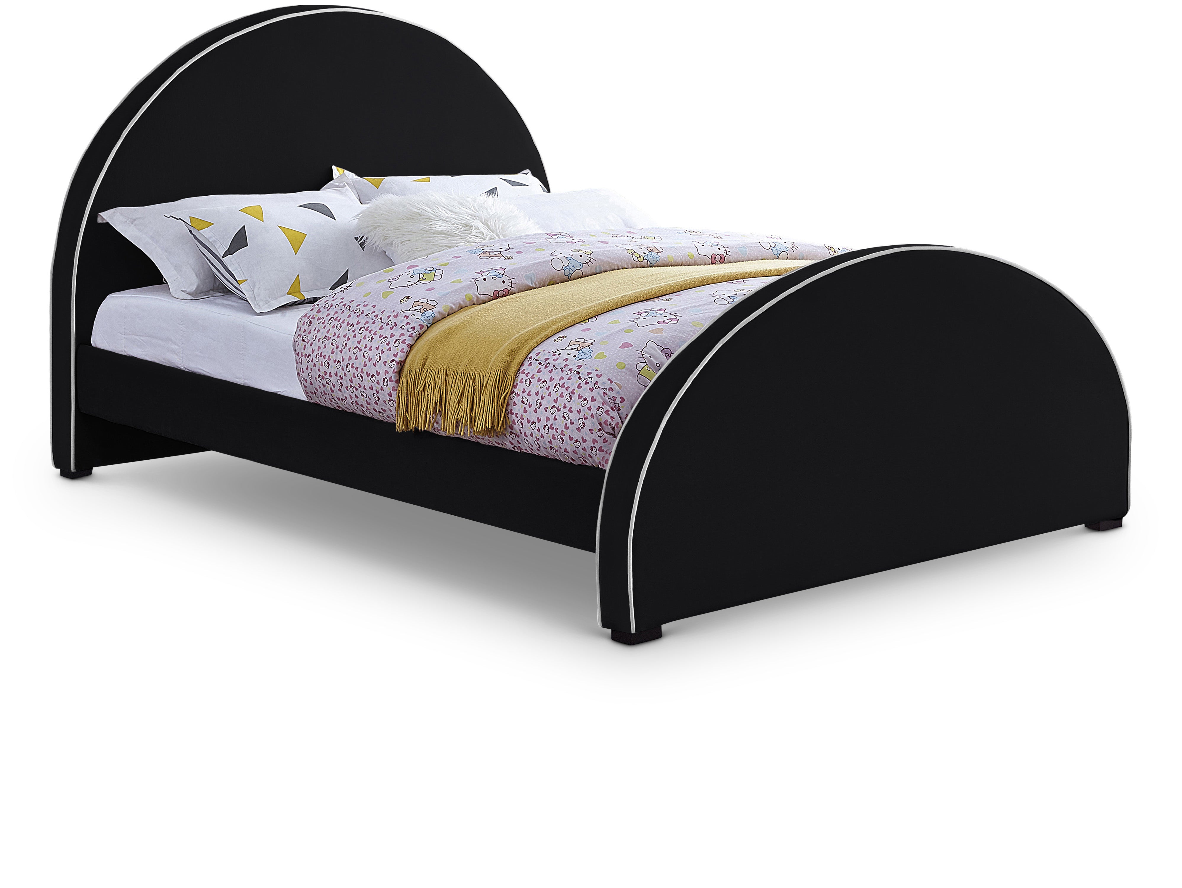 Brody Black Velvet Full Bed