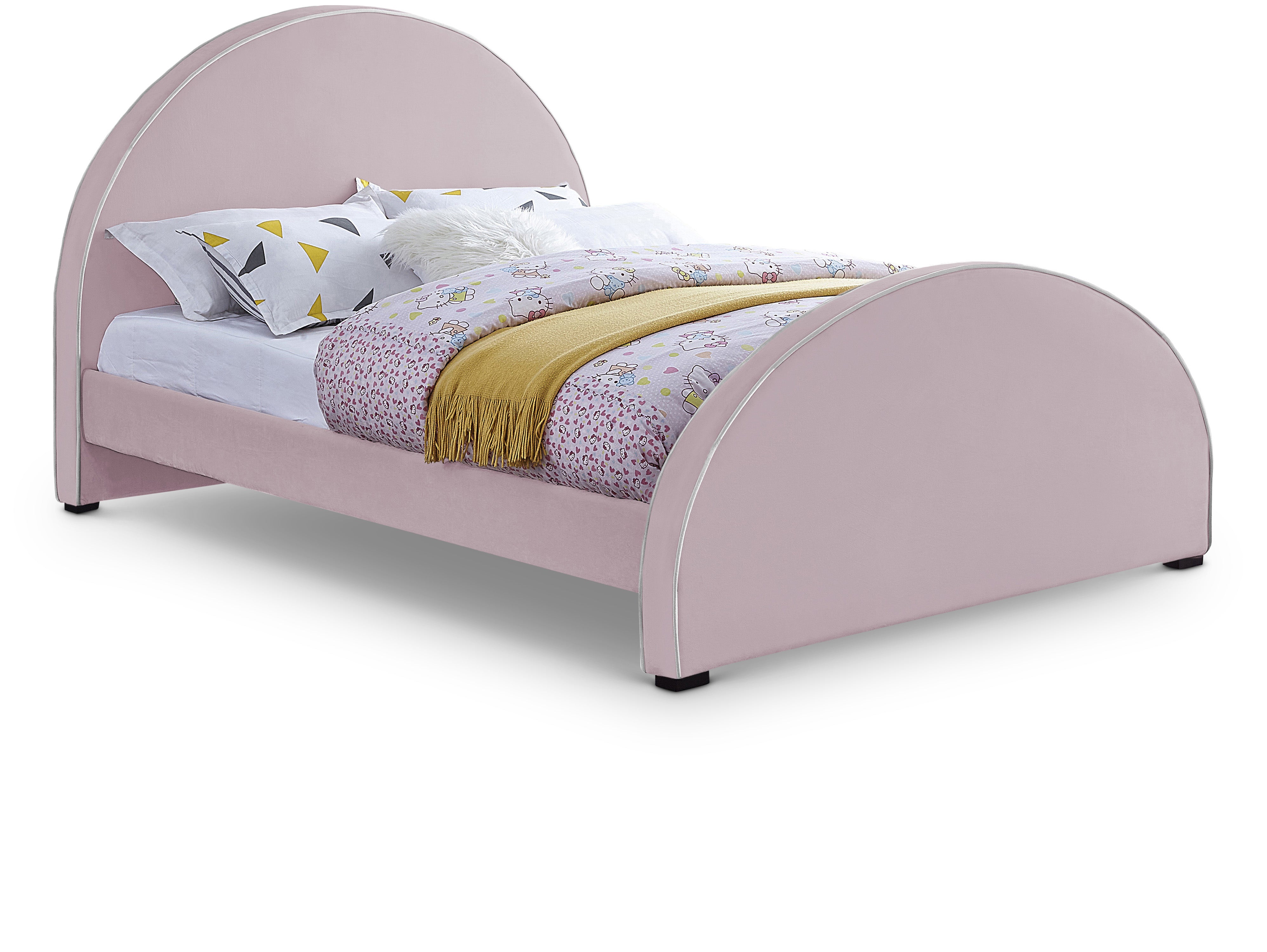 Brody Pink Velvet Full Bed