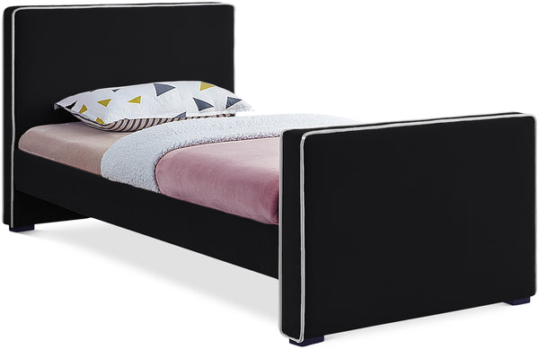 Dillard Black Velvet Twin Bed