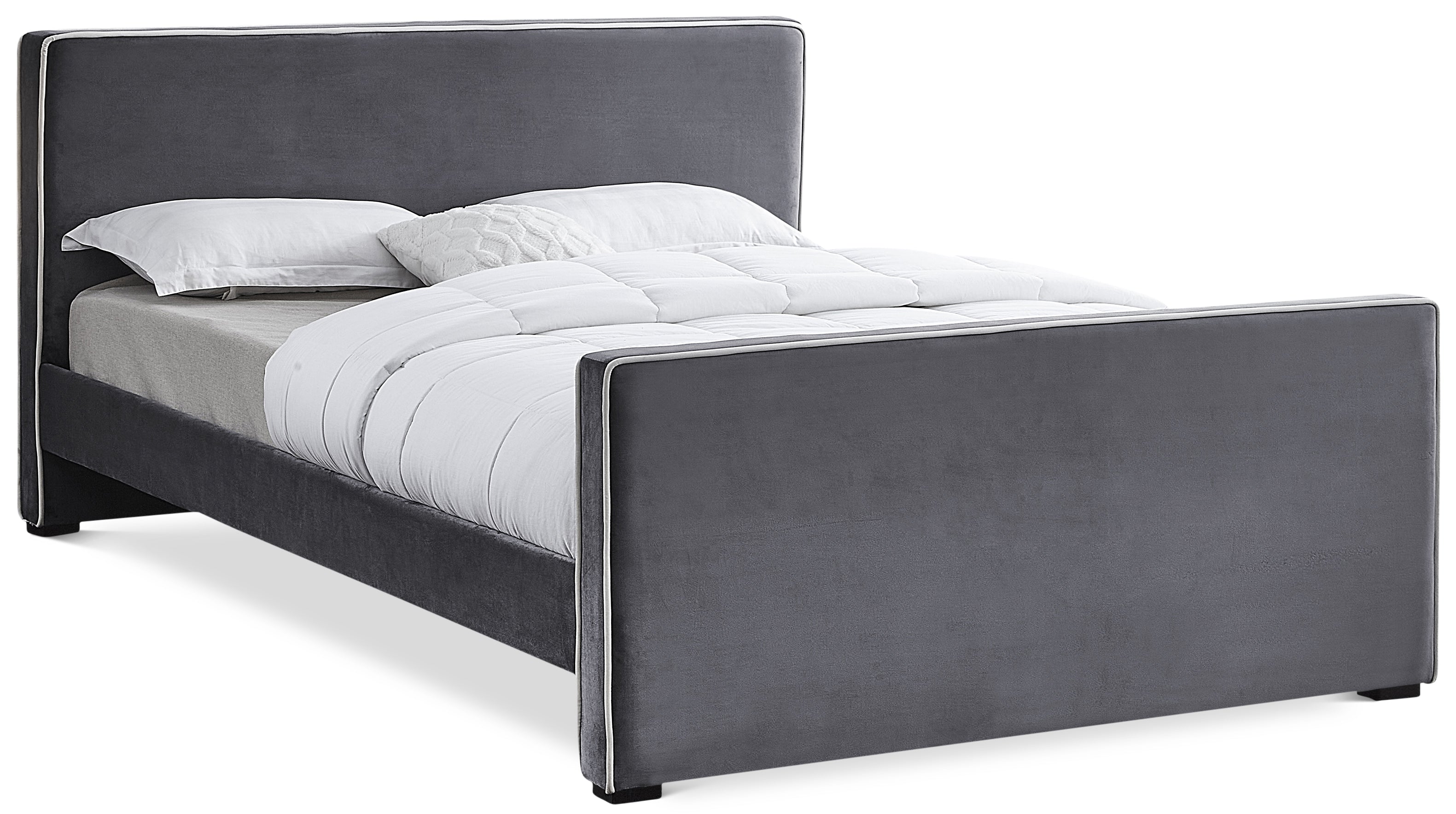 Dillard Grey Velvet King Bed