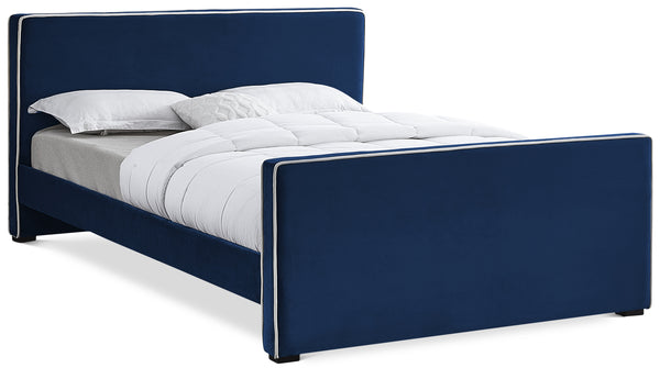 Dillard Navy Velvet King Bed