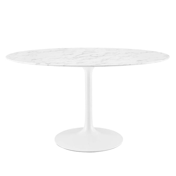 Lippa 54" Oval Artificial Marble Dining Table