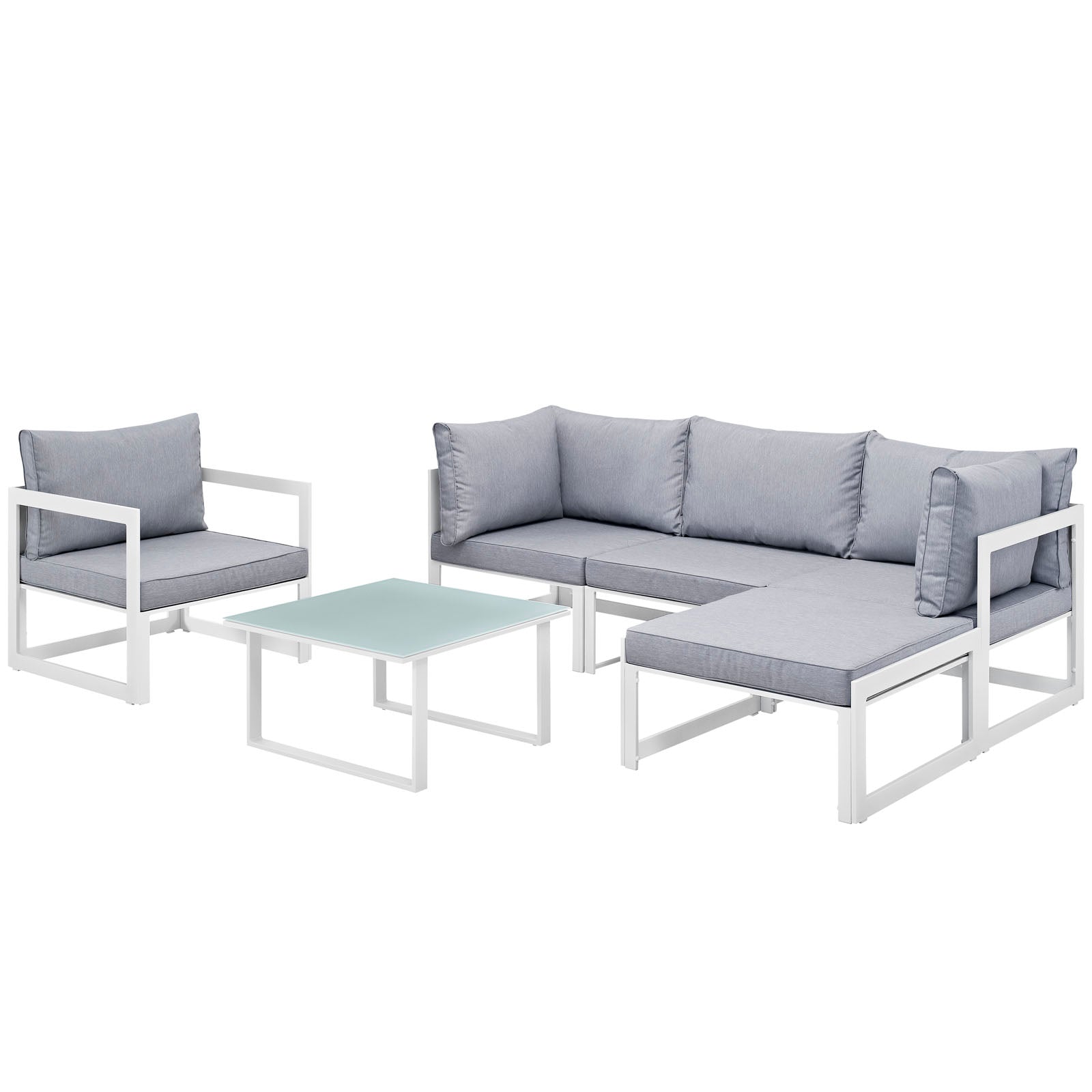 Fortuna 6 Piece Outdoor Patio Sectional Sofa Set