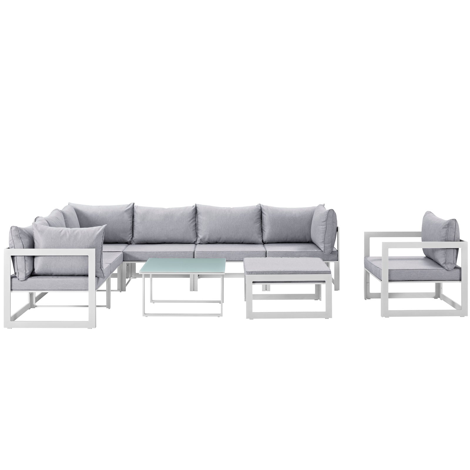 Fortuna 9 Piece Outdoor Patio Sectional Sofa Set