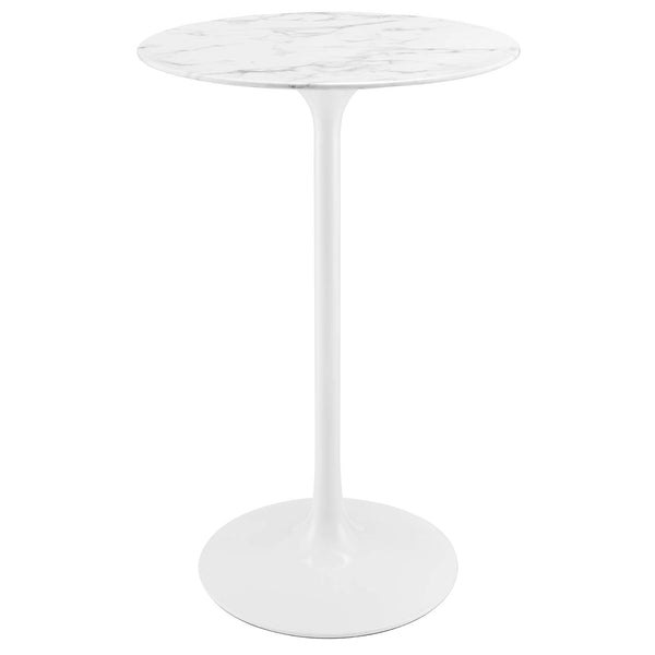 Lippa 28" Round Artificial Marble Bar Table