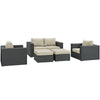 Sojourn 5 Piece Outdoor Patio Sunbrella® Sectional Set