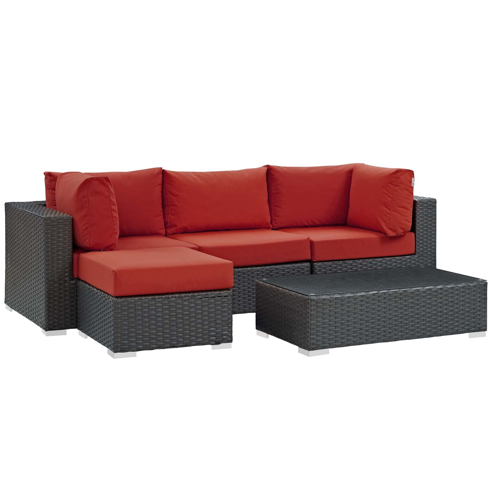 Sojourn 5 Piece Outdoor Patio Sunbrella® Sectional Set