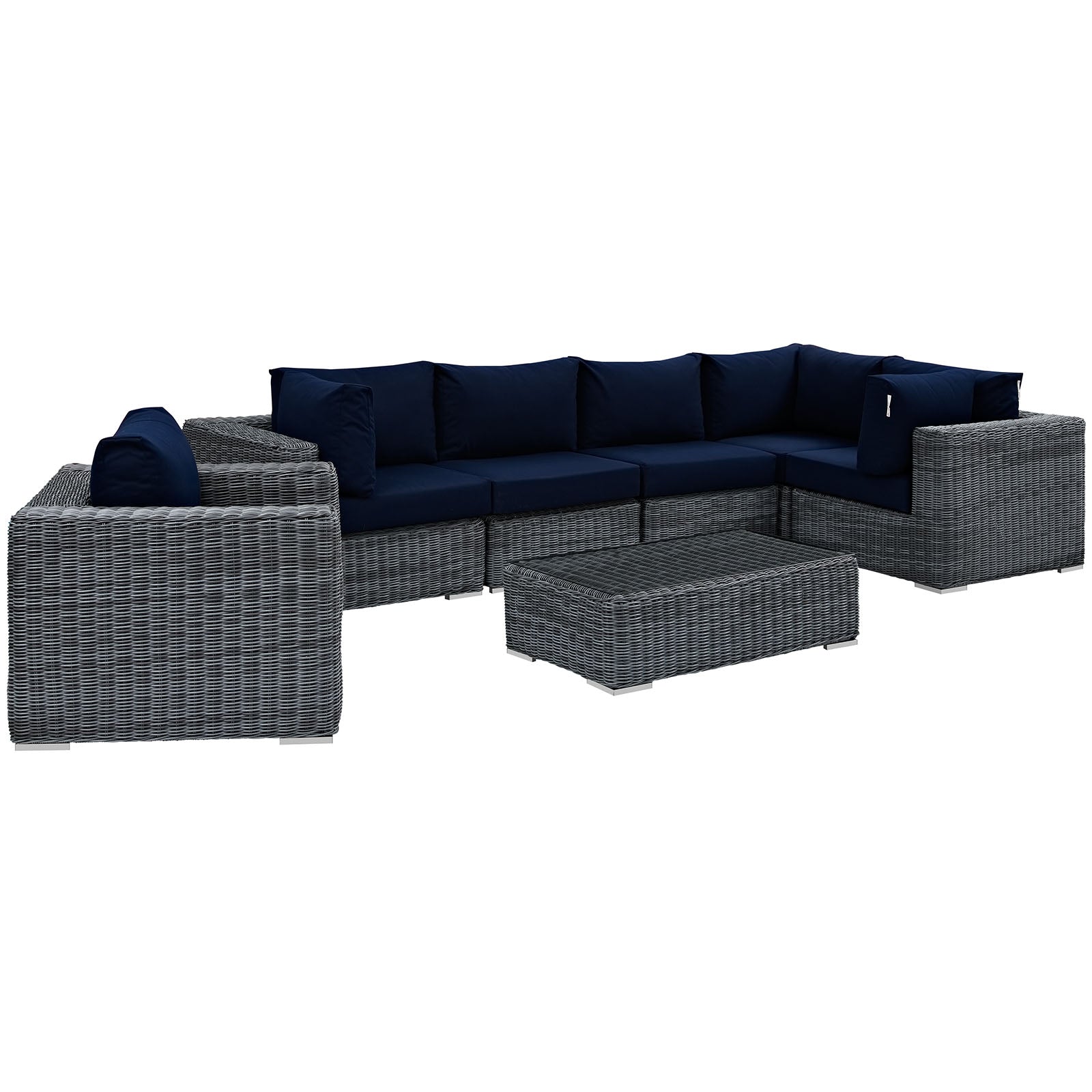 Summon 7 Piece Outdoor Patio Sunbrella® Sectional Set