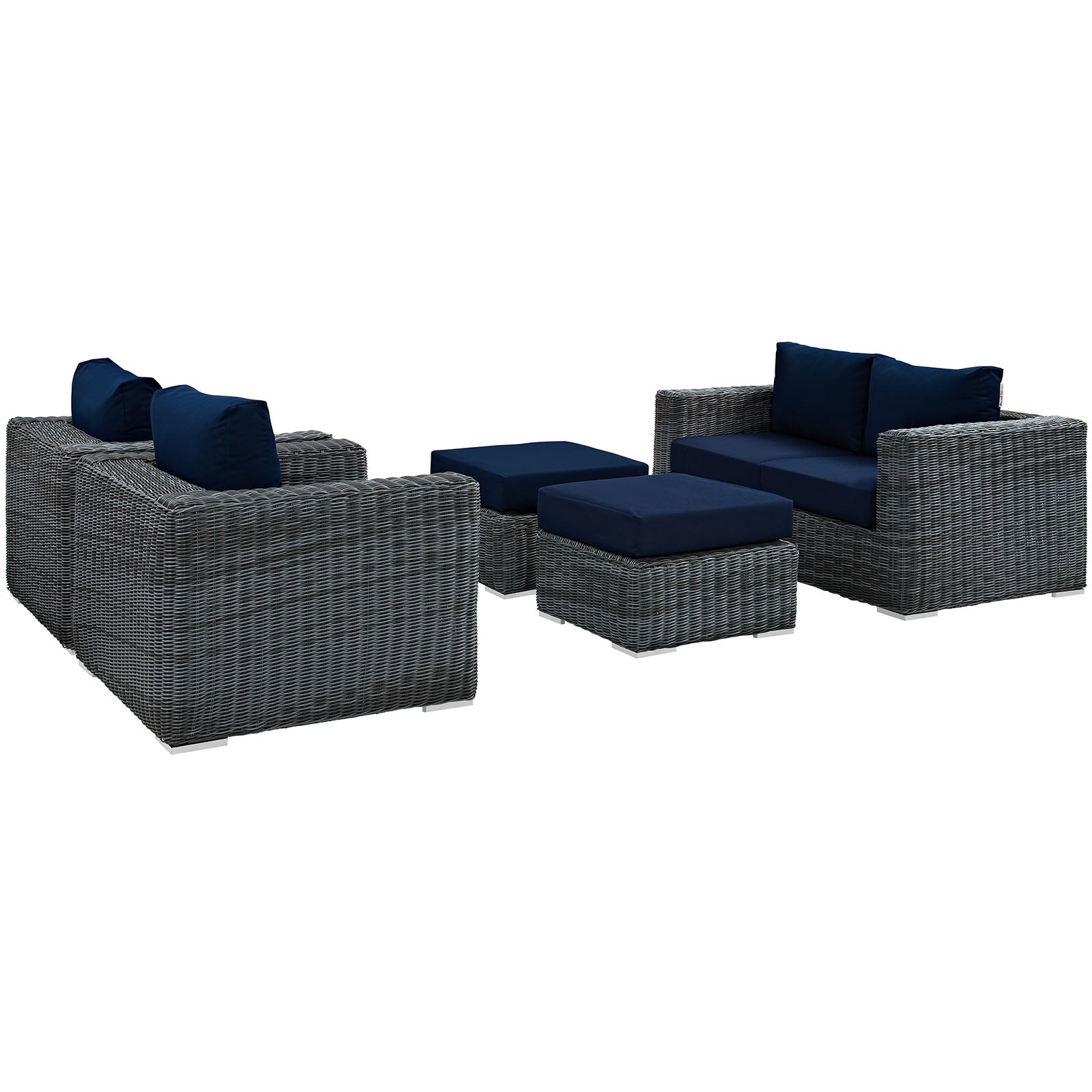 Summon 5 Piece Outdoor Patio Sunbrella® Sectional Set