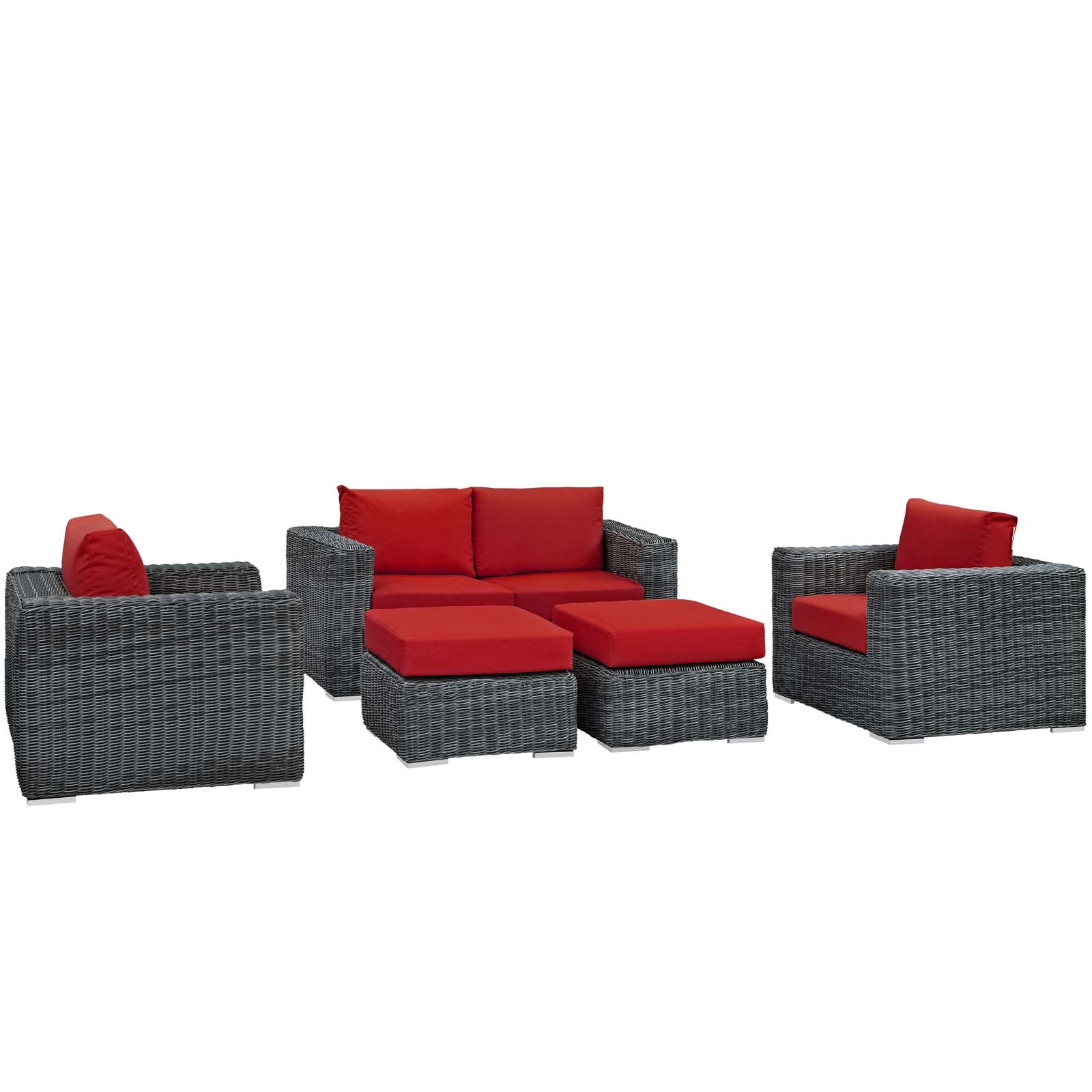 Summon 5 Piece Outdoor Patio Sunbrella® Sectional Set