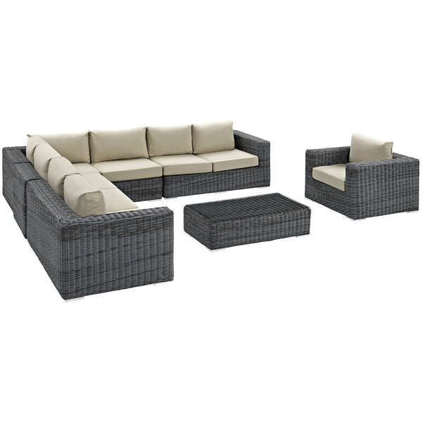 Summon 7 Piece Outdoor Patio Sunbrella® Sectional Set