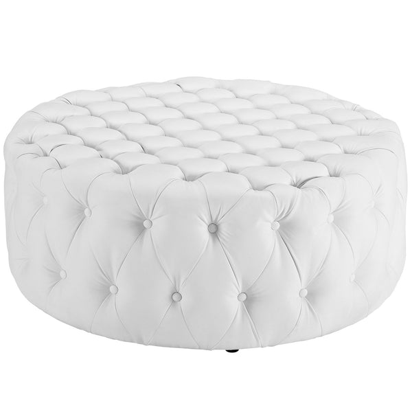 Amour Upholstered Vinyl Ottoman