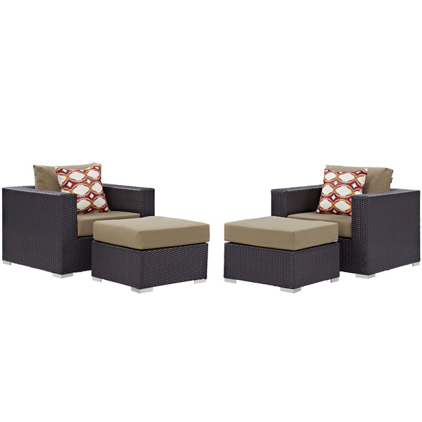 Convene 4 Piece Outdoor Patio Sectional Set