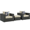 Sojourn 3 Piece Outdoor Patio Sunbrella® Sectional Set