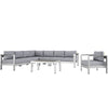 Shore 7 Piece Outdoor Patio Aluminum Sectional Sofa Set