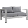 Shore 4 Piece Outdoor Patio Aluminum Sectional Sofa Set