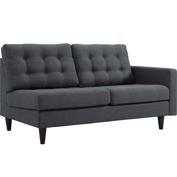 Empress Right-Facing Upholstered Fabric Loveseat