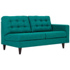 Empress Right-Facing Upholstered Fabric Loveseat