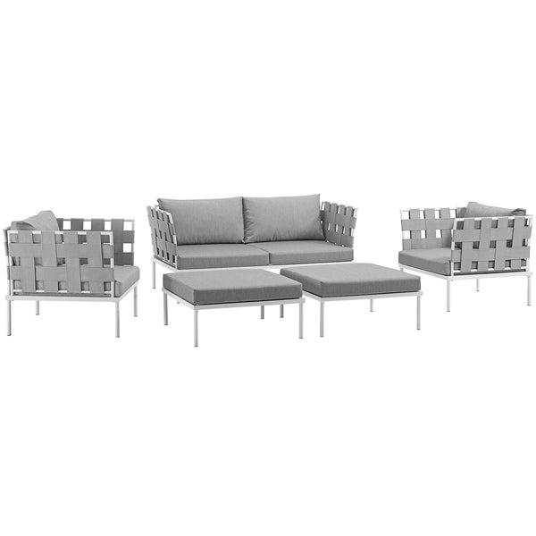 Harmony 5 Piece Outdoor Patio Aluminum Sectional Sofa Set