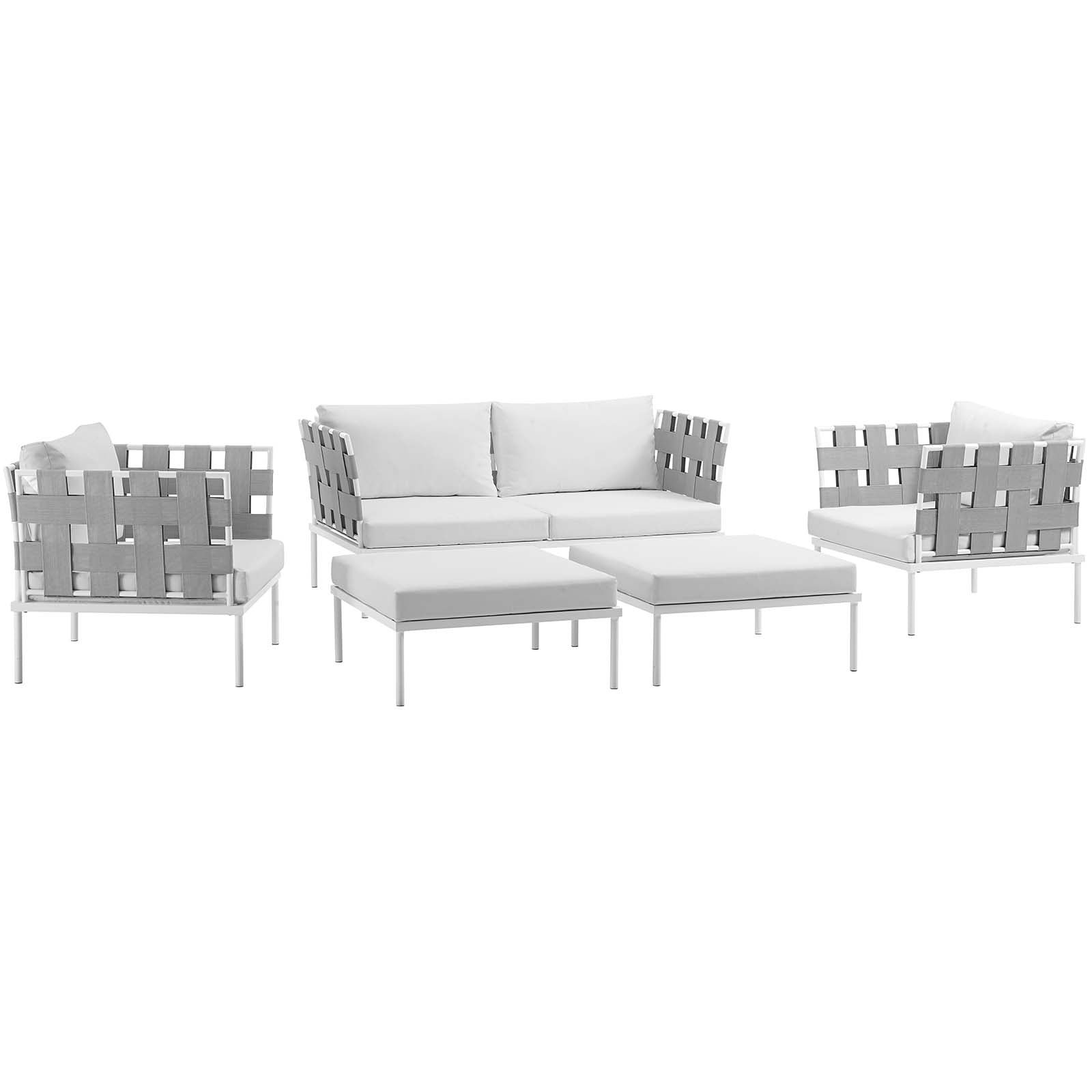 Harmony 5 Piece Outdoor Patio Aluminum Sectional Sofa Set