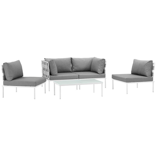 Harmony 5 Piece Outdoor Patio Aluminum Sectional Sofa Set