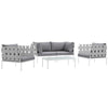 Harmony 5  Piece Outdoor Patio Aluminum Sectional Sofa Set