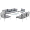 Harmony 8 Piece Outdoor Patio Aluminum Sectional Sofa Set