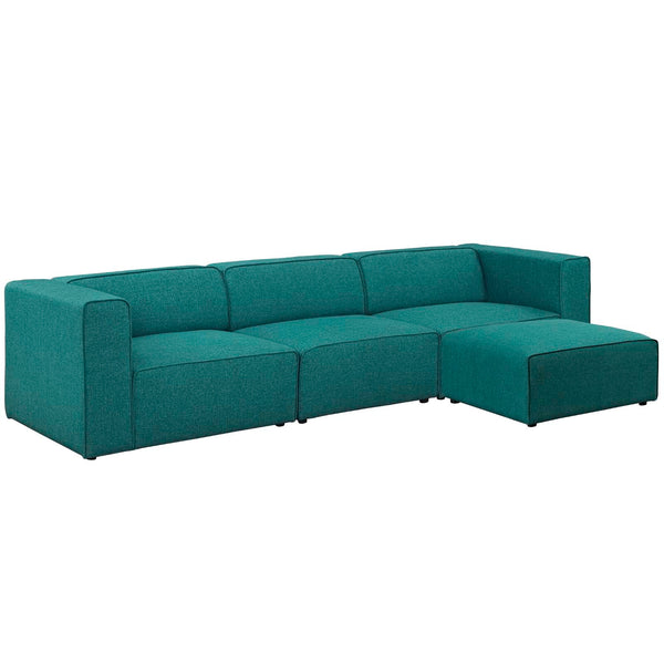 Mingle 4 Piece Upholstered Fabric Sectional Sofa Set