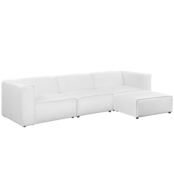 Mingle 4 Piece Upholstered Fabric Sectional Sofa Set