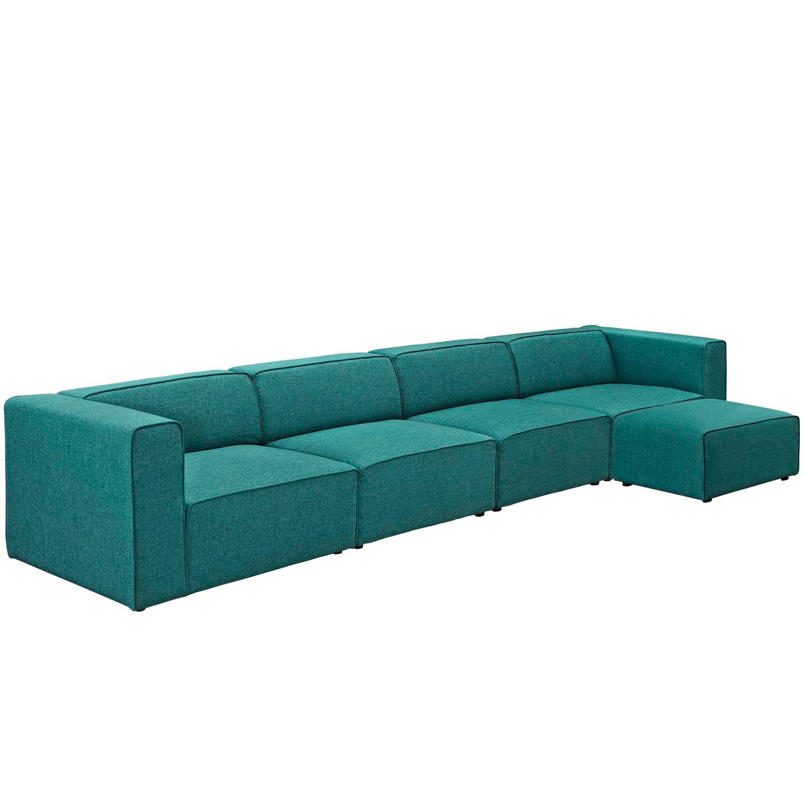 Mingle 5 Piece Upholstered Fabric Sectional Sofa Set