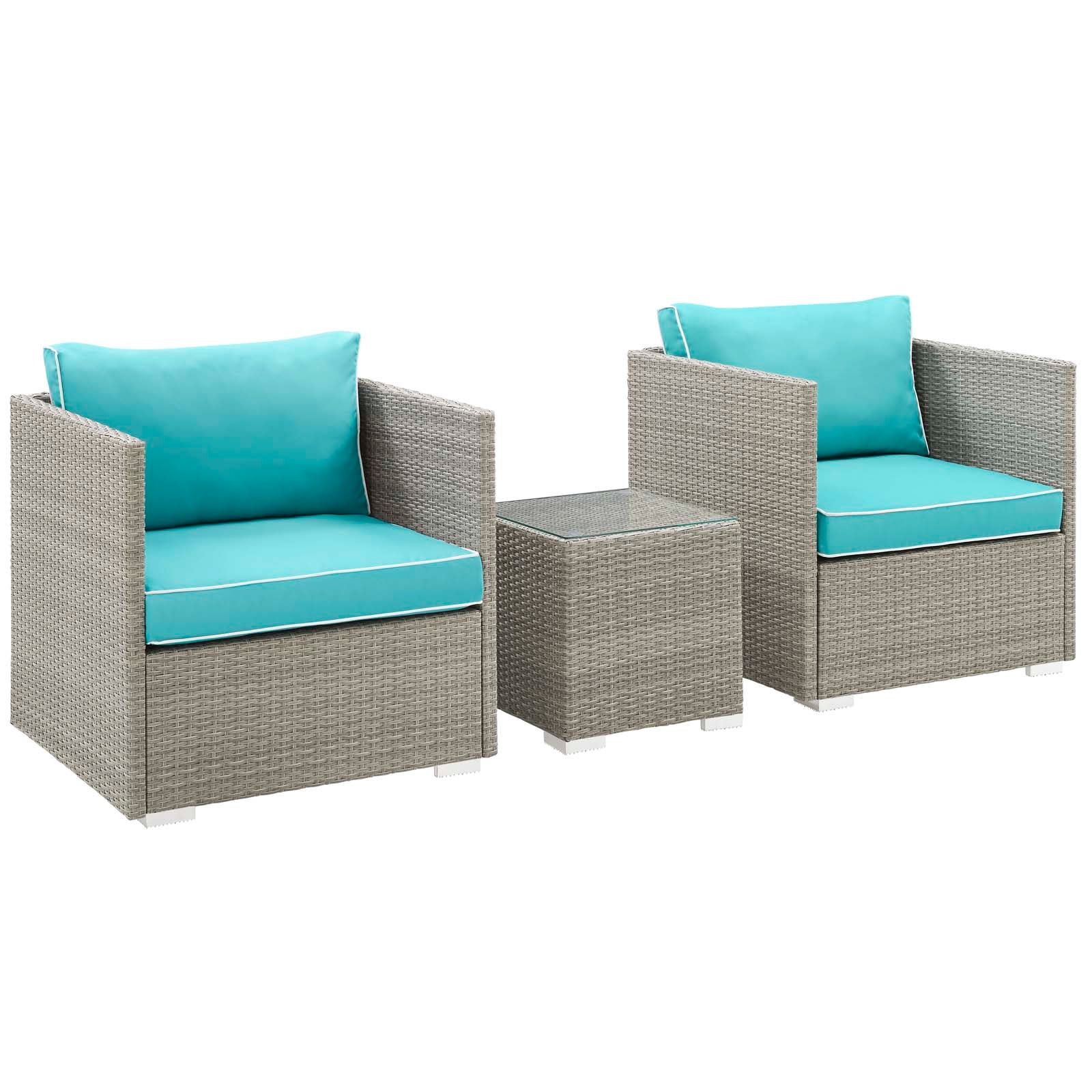 Repose 3 Piece Outdoor Patio Sectional Set