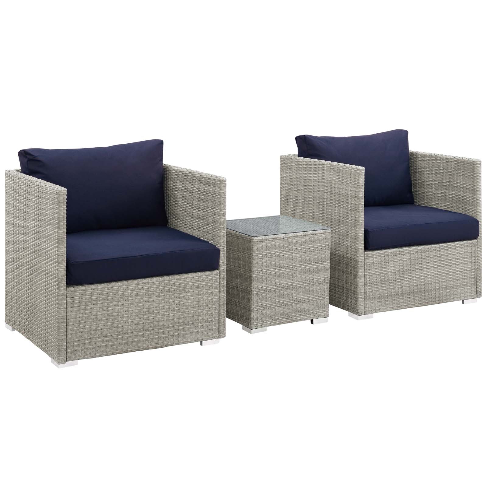 Repose 3 Piece Outdoor Patio Sunbrella® Sectional Set