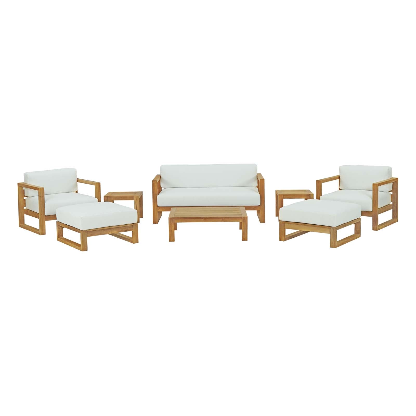 Upland 8 Piece Outdoor Patio Teak Set