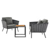 Stance 3 Piece Outdoor Patio Aluminum Sectional Sofa Set