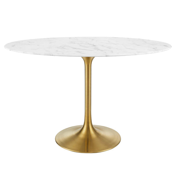 Lippa 48" Oval Artificial Marble Dining Table