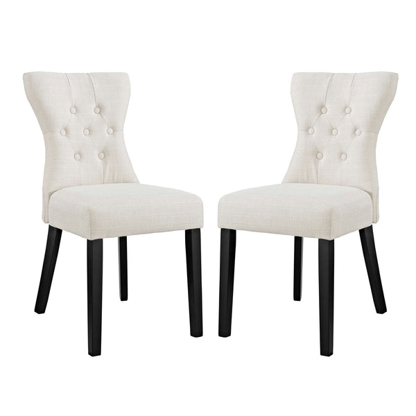 Silhouette Dining Side Chairs Upholstered Fabric Set of 2